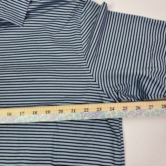 Peter Millar Crown easy bolder stripe Comfort Golf Polo Men's XL Blue Striped - Picture 5 of 8